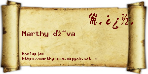 Marthy Éva névjegykártya